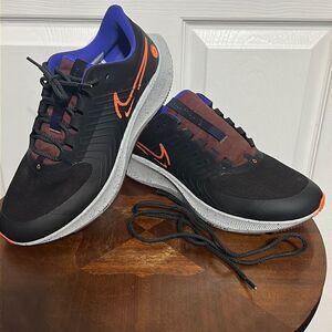 🔥 New NIKE Air Zoom Pegasus 38 Shield Black Orange Waterproof Running Men Sz 12
